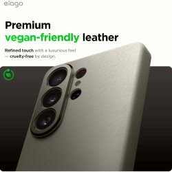 Θήκη Samsung Galaxy S26 Ultra Elago Magnetic Leather από Vegan Δέρμα με MagSafe - Light Grey (EGS26MSLE69-LGY)