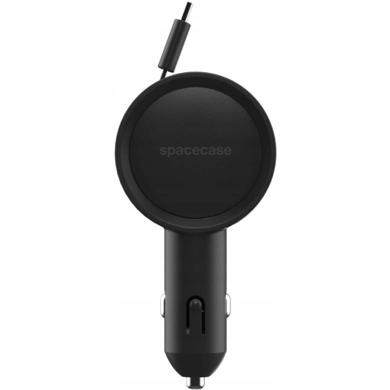 Φορτιστής Αυτοκινήτου Spacecase EasyCable με Ενσωματωμένο Πτυσσόμενο Καλώδιο Type-C 30W - Black (5905719141011)