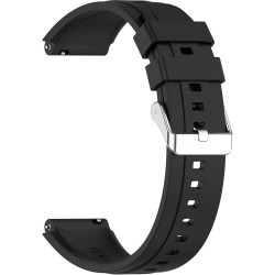 Λουράκι Smartwatch 18mm / Huawei Watch GT 4 41mm / W1 / Honor Watch S1 / Garmin Venu 2S / Vivoactive 4S Techsuit Watchband W075 Σιλικόνης - Black (5949419283794)