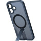 Θήκη iPhone 16 Torras Pstand Spin Case Ημιδιάφανη Ανθεκτική με MagSafe & KickStand - Black (6938075602116)