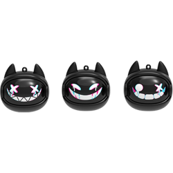 Bluetooth Ακουστικά Kiddoboo GOAT Earbuds Buzzkill Ασύρματα για Παιδιά με Θήκη Φόρτισης που Αλλάζει Φάτσα - Black (KBG08BLK)