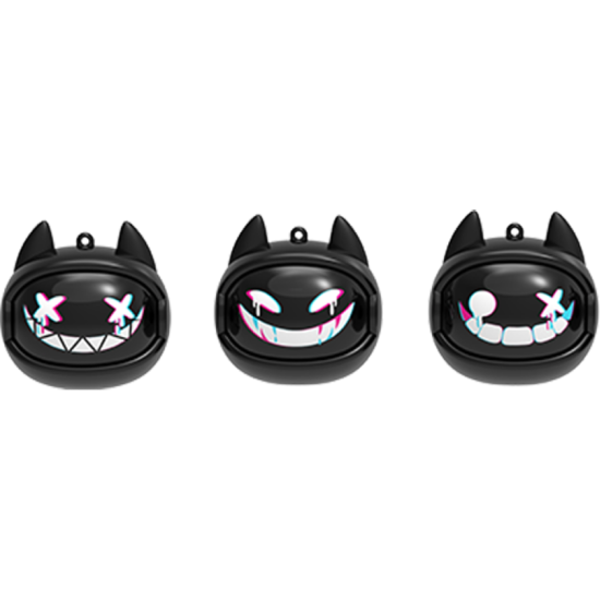 Bluetooth Ακουστικά Kiddoboo GOAT Earbuds Buzzkill Ασύρματα για Παιδιά με Θήκη Φόρτισης που Αλλάζει Φάτσα - Black (KBG08BLK)