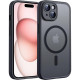 Θήκη iPhone 15 Techsuit PureFrost Σκληρή Ημιδιάφανη με MagSafe - Frosted Black (5949419321335)