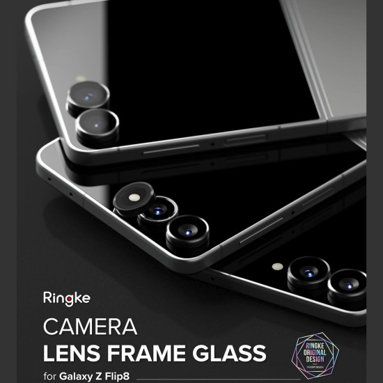 Tempered Glass Samsung Galaxy Z Flip8 Ringke Camera Lens Frame Glass Αντιχαρακτικό Γυαλί Προστασίας για Φακό Κάμερας 2 Τεμάχια - Black (8800380460621)