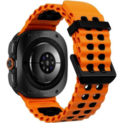 Λουράκι Samsung Galaxy Watch Ultra2 / Ultra1 2026 / 2025 / 2024 47mm Tech-Protect Iconband Pro Σιλικόνης - Orange / Black (5906302325894)