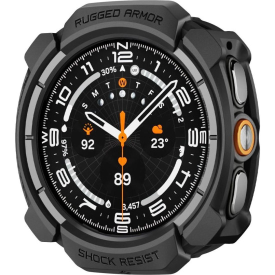 Θήκη Samsung Galaxy Watch Ultra2 2026 47mm Spigen Rugged Armor Ανθεκτική Σιλικόνης - Matte Black (ACS11611)