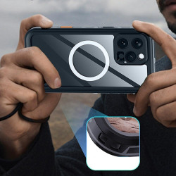Θήκη iPhone 16 Pro ShellBox Αδιάβροχη Full Body 360° Διάφανη Ανθεκτική με MagSafe IP68 - Black (5949419250543)