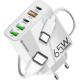 Φορτιστής Techsuit PentaXPower CHC2 Αντάπτορας 65W με 2 x Type-C / 3 x USB-A & 1 x Καλώδιο Type-C σε Type-C 60W 100cm - White (5949419284128)