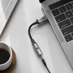 Αντάπτορας Ήχου Spacecase SoundLink Type-C (Male) σε 3.5mm Jack Aux (Female) με DAC Τσιπ - Space Gray (5905719141462)