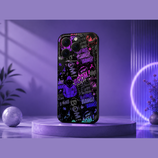 iPhone 16 Pro Αυτοκόλλητο Skin Προστασίας Πλάτης Gams Premium Vinyl Skin Back Plate - 3D Neonbomb (GAMS-VNL-SKIN-3DNB-001-084)