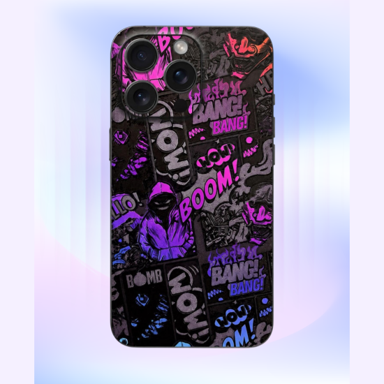 iPhone 16 Pro Max Αυτοκόλλητο Skin Προστασίας Πλάτης Gams Premium Vinyl Skin Back Plate - 3D Neonbomb (GAMS-VNL-SKIN-3DNB-001-083)
