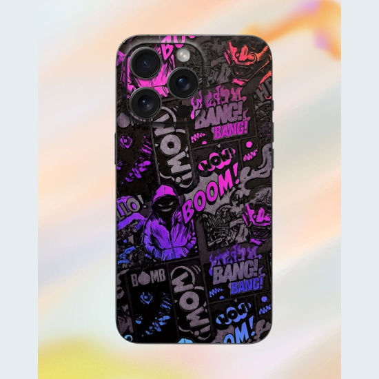 iPhone 15 Pro Max Αυτοκόλλητο Skin Προστασίας Πλάτης Gams Premium Vinyl Skin Back Plate - 3D Neonbomb (GAMS-VNL-SKIN-3DNB-001-074)