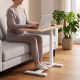 Ρυθμιζόμενο Γραφείο Laptop Relaxdays με Ροδάκια / Βοηθητικό Τραπεζάκι 68 x 40 x 67.5–102 cm - Light Brown / White (10054313_8248)
