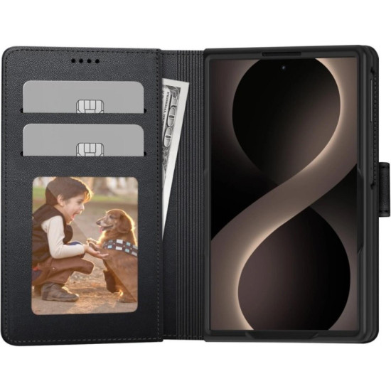 Θήκη Samsung Galaxy Z Fold8 Tech-Protect Wallet Πορτοφόλι από Οικολογικό Δέρμα - Black (5906302324545)