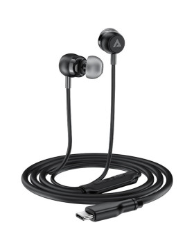 Handsfree Ακουστικά Acefast L8 Wired Earphones with Mic Ενσύρματα με Type-C - Black (6974316284949)