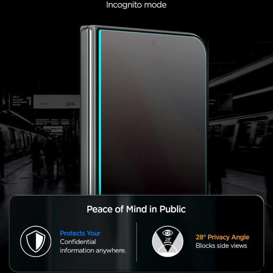 Tempered Glass iPhone Duo Spigen GLAS.tR EZ Fit Pro HD Privacy AluminaCore Αντιχαρακτικό Γυαλί Προστασίας Απορρήτου Εξωτερικής Οθόνης (AGL12016)