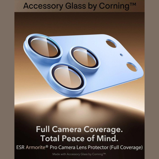 Tempered Glass iPhone 18 Pro ESR Armorite Pro Camera Lens Protector Αντιχαρακτικό Γυαλί Προστασίας για Φακό Κάμερας με Μεταλλικό Πλαίσιο - Blue (4894240306338)