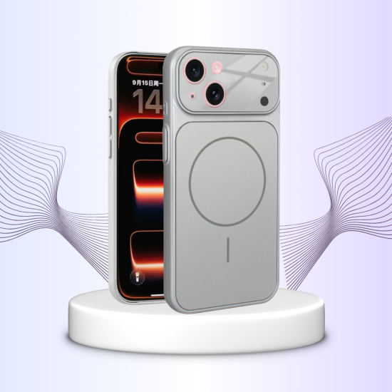 Θήκη iPhone 15 Bodycell AG Glass Σκληρή με MagSafe & Ενσωματωμένο Tempered Glass Κάμερας - Silver (5206015087165)
