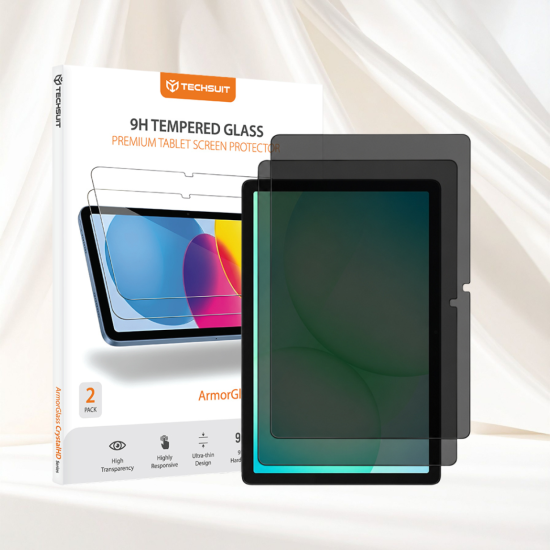 Tempered Glass Samsung Galaxy Tab A11 Plus / A9 Plus 11" Techsuit ArmorGlass CrystalHD Premium Αντιχαρακτικό Γυαλί Προστασίας Απορρήτου Οθόνης 2 Τεμάχια - Privacy (5949419383104)