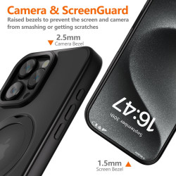 Θήκη Apple iPhone 16 Pro Max - Tech-Protect MagRing Σκληρή Ημιδιάφανη με MagSafe & KickStand - Matte Black (5906302311576)