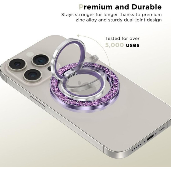 Βάση Στήριξης Tech-Protect MMR200 Μαγνητικό MagSafe Phone Ring με Επιπλέον Αυτοκόλλητο Δακτύλιο MagSafe - Purple (5906302308439)