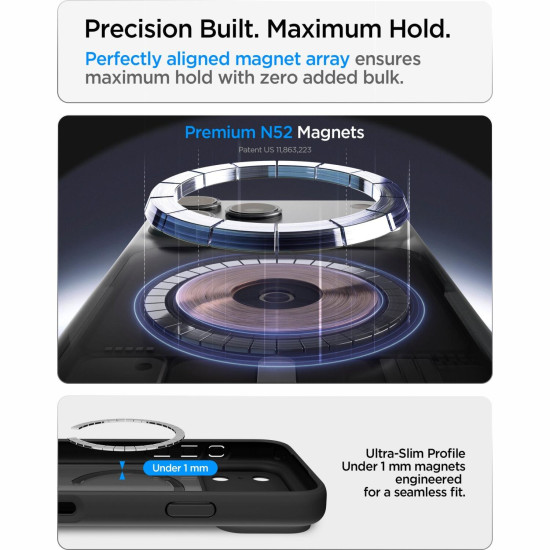 Θήκη iPhone 18 Pro / 17 Pro Spigen Ultra Hybrid MagFit Ανθεκτική Σκληρή με MagSafe - Frost Black (ACS12160)