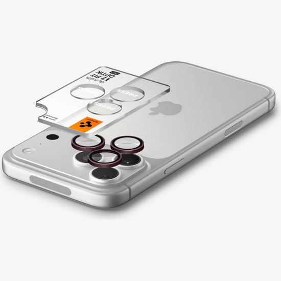 Tempered Glass iPhone 18 Pro / 18 Pro Max Spigen GLAS.tR EZ Fit OPTIK Pro Camera Lens Protector Αντιχαρακτικό Γυαλί Προστασίας για Φακό Κάμερας 2 Τεμάχια - Dark Cherry (AGL12044)