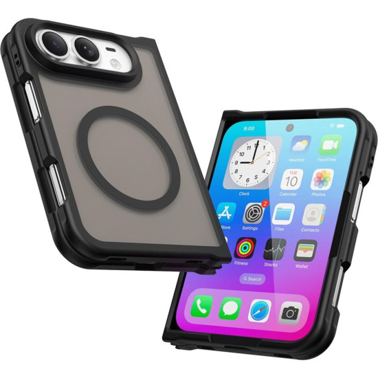 Θήκη iPhone Duo Techsuit HaloFrost II MagSafe Σκληρή Ημιδιάφανη με MagSafe - Black (5949419383807)
