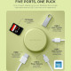 Αντάπτορας Satechi OntheGo 5-in-1 Multiport Adapter Μαγνητικό MagSafe Type-C (male) σε 1 x Type-C 60W / 1 x Type-C 3.2 5Gbps / 1 x USB-A 3.2 5Gbps / 1 x SD / 1 x HDMI 4K - Citrus (ST-POTG5Y)