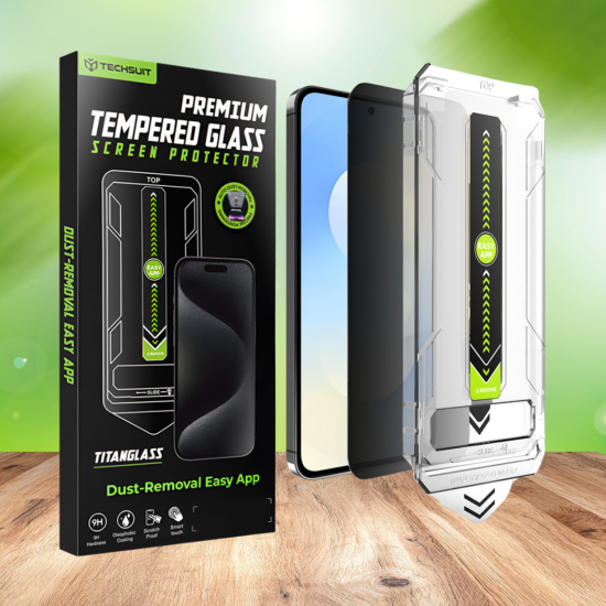 Tempered Glass Samsung Galaxy S25 FE / A57 Techsuit Privacy TitanGlass Full Cover Full Face Αντιχαρακτικό Γυαλί Προστασίας Απορρήτου Οθόνης - Privacy (5949419345324)