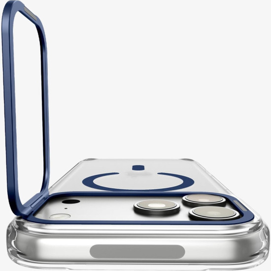 Θήκη iPhone 18 Pro Max / 17 Pro Max Spigen Ultra Hybrid Optik S MagFit Ανθεκτική Σκληρή με MagSafe & KickStand - Clear / Deep Blue (ACS11909)