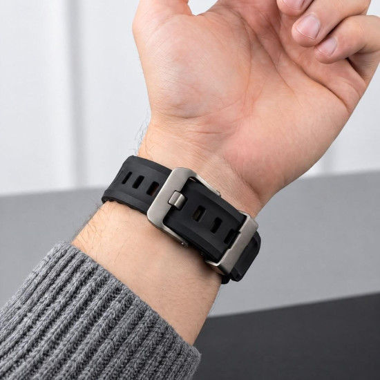Λουράκι Apple Watch Ultra/SE/12/11/10/9/8/7/6/5/4 (49/46/45/44mm) Tech-Protect Motion Λουράκι Σιλικόνης - Black (5906302399086)
