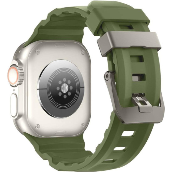 Λουράκι Apple Watch Ultra/SE/12/11/10/9/8/7/6/5/4 (49/46/45/44mm) Tech-Protect Motion Λουράκι Σιλικόνης - Tactical Green (5906302399109)