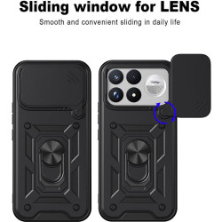Θήκη Xiaomi Poco F9 Ultra Techsuit CamShield Ανθεκτική με Κάλυμμα για την Κάμερα & Μεταλλικό Ring Holder - Black (5949419385528)