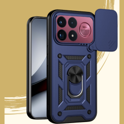 Θήκη Xiaomi Poco F9 Ultra Techsuit CamShield Ανθεκτική με Κάλυμμα για την Κάμερα & Μεταλλικό Ring Holder - Blue (5949419385511)