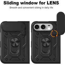 Θήκη iPhone Duo Techsuit CamShield Ανθεκτική με Κάλυμμα για την Κάμερα & Μεταλλικό Ring Holder - Black (5949419389205)