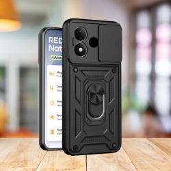 Θήκη Xiaomi Redmi Note 17 Bodycell Armor Slide Ανθεκτική με Κάλυμμα για την Κάμερα & Μεταλλικό Ring Holder - Black (5206015087783)