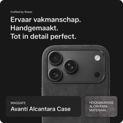 Θήκη iPhone 18 Pro Max Rosso Avanti Back Cover από Premium Alcantara με MagSafe - Grey (8719246621574)