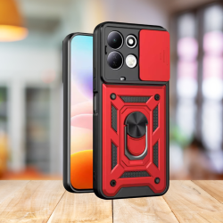 Θήκη Xiaomi Redmi 17 Bodycell Armor Slide Ανθεκτική με Κάλυμμα για την Κάμερα & Μεταλλικό Ring Holder - Red (5206015087912)