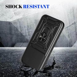 Θήκη Xiaomi 17T Pro Bodycell Armor Slide Ανθεκτική με Κάλυμμα για την Κάμερα & Μεταλλικό Ring Holder - Black (5206015087752)