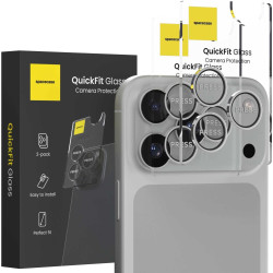 Tempered Glass iPhone 18 Pro / 18 Pro Max Spacecase QuickFit Camera Glass Αντιχαρακτικό Γυαλί Προστασίας για Φακό Κάμερας 2 Τεμάχια - Silver (5905719143480)