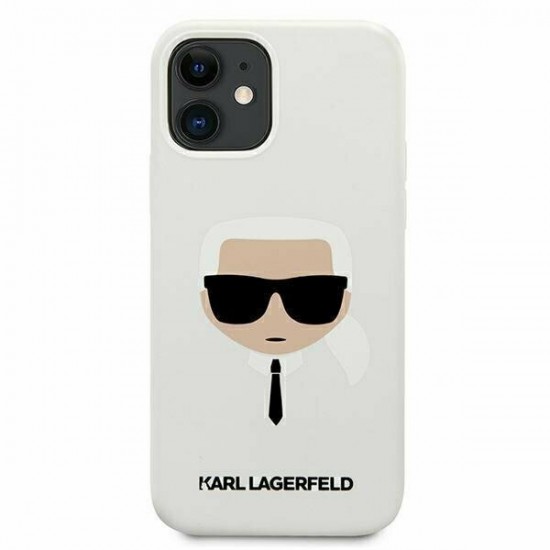 Karl Lagerfeld Head Back Cover Σιλικόνης Λευκό (iPhone 12 mini)