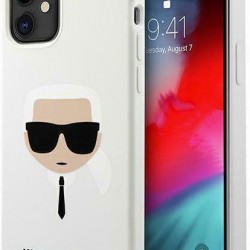 Karl Lagerfeld Head Back Cover Σιλικόνης Λευκό (iPhone 12 mini)