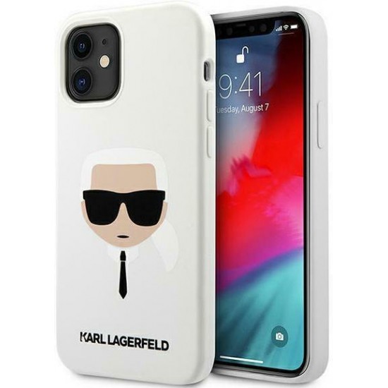 Karl Lagerfeld Head Back Cover Σιλικόνης Λευκό (iPhone 12 mini)