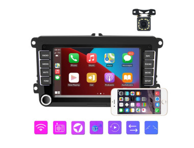 Οθόνη Android 10.0 για VW/Skoda/Seat - GPS, Bluetooth, USB & Κάμερα Οπισθοπορείας με 4 LED