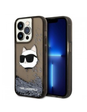 Karl Lagerfeld Glitter Choupette Head Back Cover Σιλικόνης Μαύρο (iPhone 14 Pro)