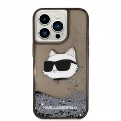 Karl Lagerfeld Glitter Choupette Head Back Cover Σιλικόνης Μαύρο (iPhone 14 Pro)