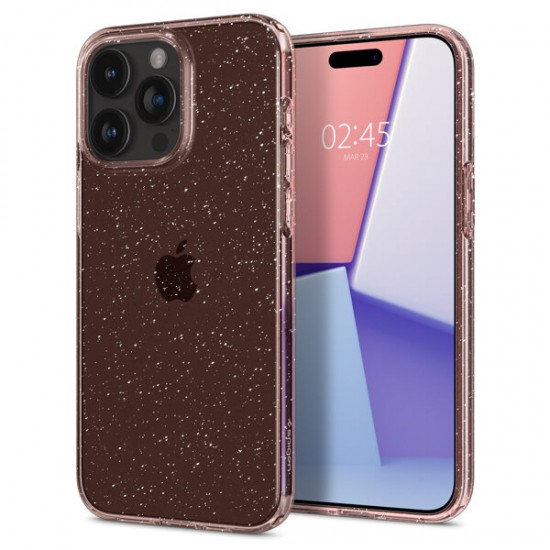 Spigen Liquid Crystal Glitter Back Cover Rose Quartz (iPhone 15 Pro)