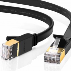 Καλώδιο Δικτύου Ethernet 10m Μαύρο Ugreen Flat U/FTP (STP) Cat.6a 